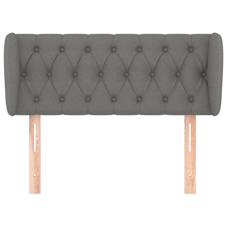 Tête de lit avec oreilles Gris foncé 103x23x78/88 cm Tissu - 3