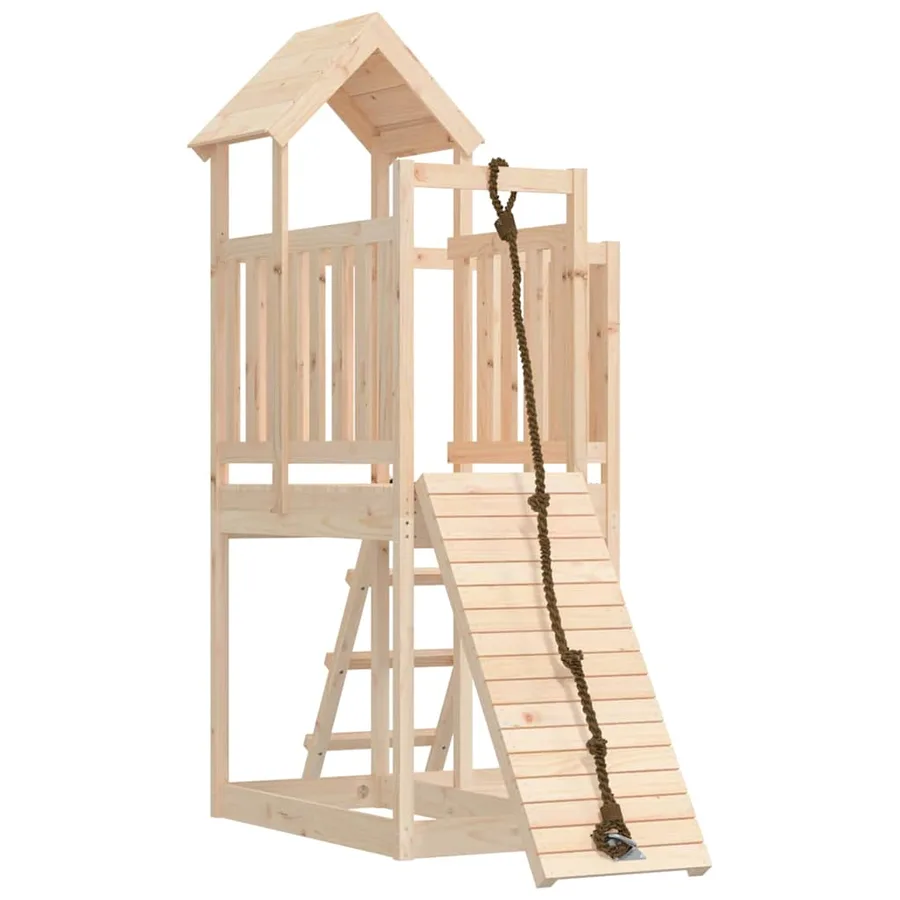 Maisonnette de jeu avec mur d'escalade bois massif de pin - 2