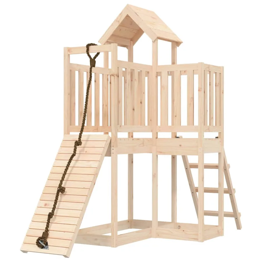 Maisonnette de jeu avec mur d'escalade bois massif de pin - 3