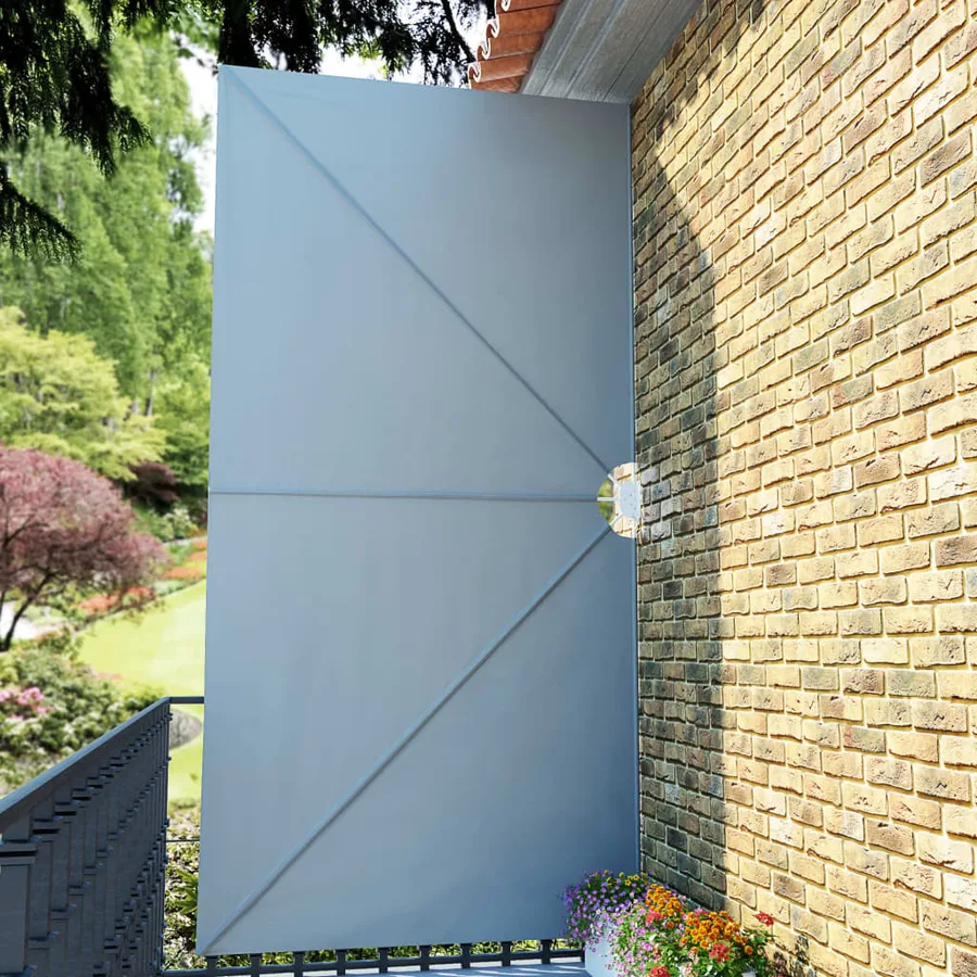 Auvent latéral pliable de terrasse Gris 400 x 200 cm - 4