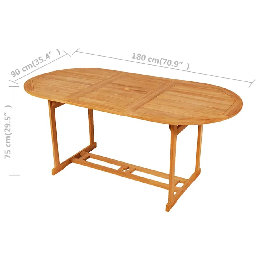 Ensemble à manger de jardin 9 pcs Bois de teck massif - 11