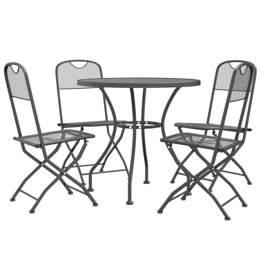 Ensemble à manger de jardin 5 pcs Maille Métal Anthracite - 3