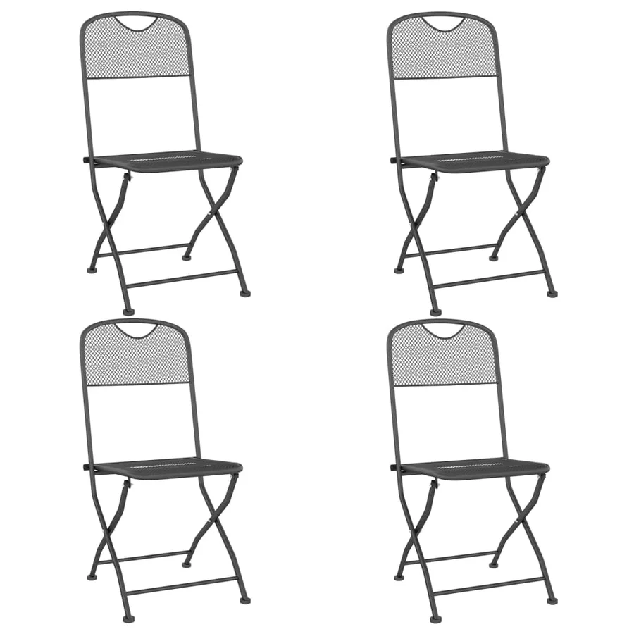 Ensemble à manger de jardin 5 pcs Maille Métal Anthracite - 7