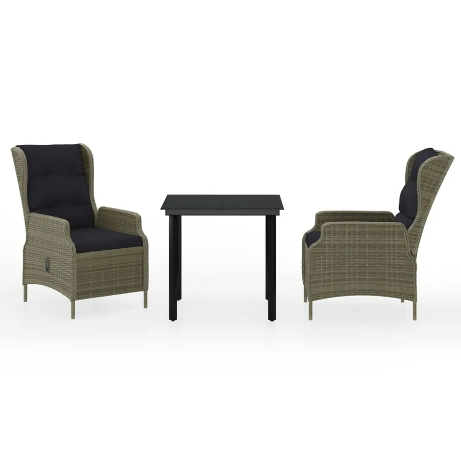 Ensemble à manger de jardin 3 pcs Marron - 2