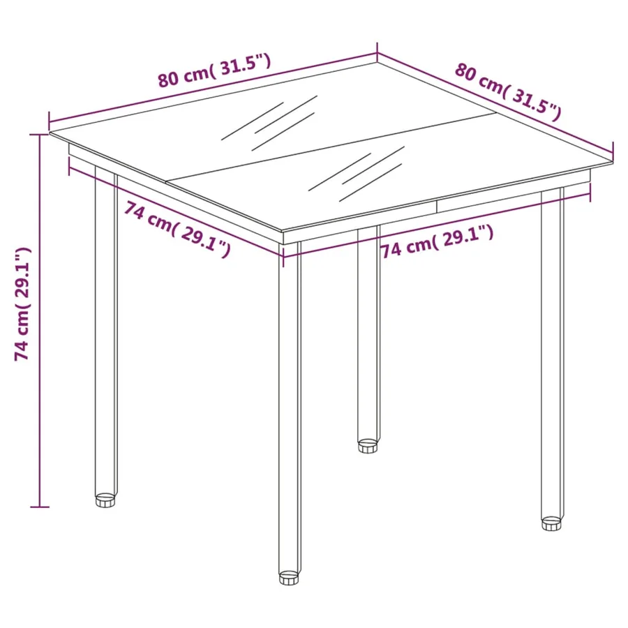 Ensemble à manger de jardin 3 pcs Marron - 8