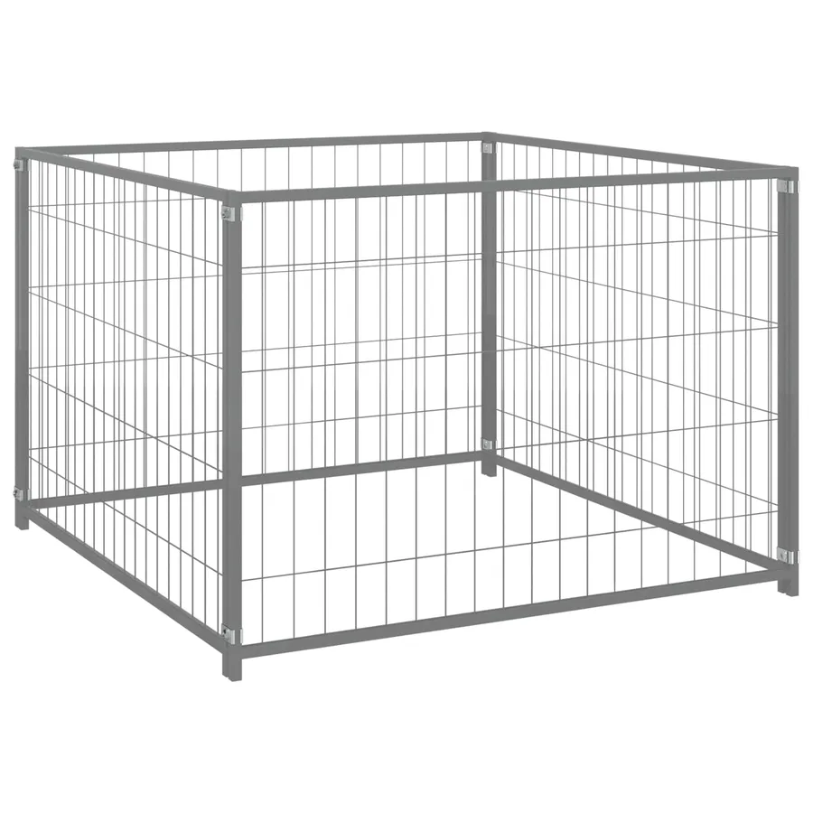 Chenil Argenté 300x100x70 cm Acier - 3