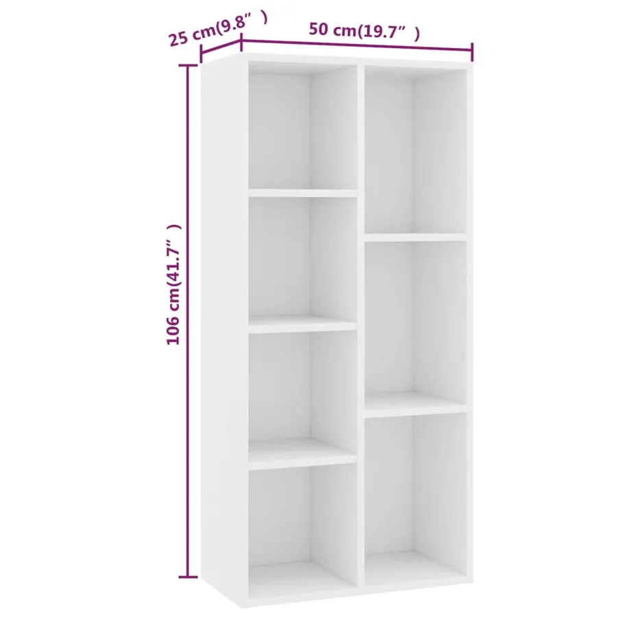 Bibliothèque Blanc 50x25x106 cm Bois d'ingénierie - 6