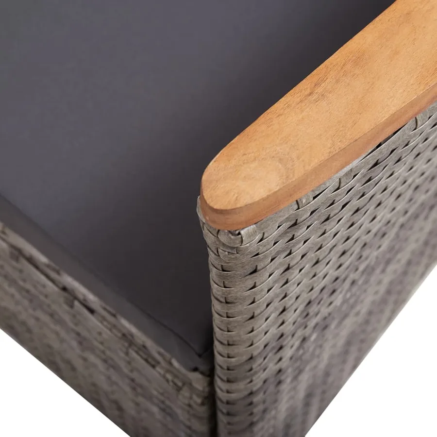 Ensemble à manger d'extérieur 9pcs coussins Résine tressée Gris - 10