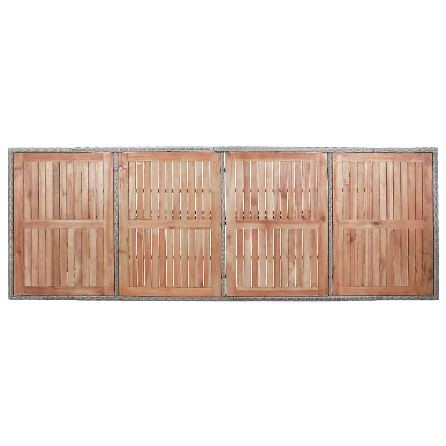 Ensemble à manger d'extérieur 9pcs coussins Résine tressée Gris - 5