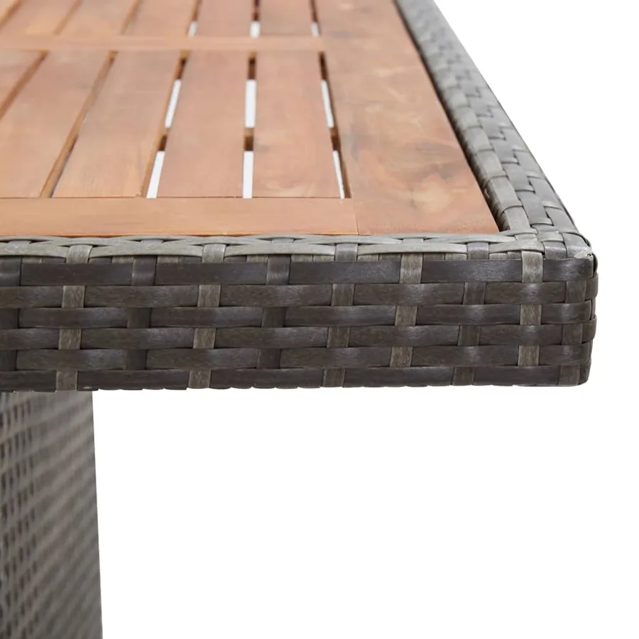 Ensemble à manger d'extérieur 9pcs coussins Résine tressée Gris - 6