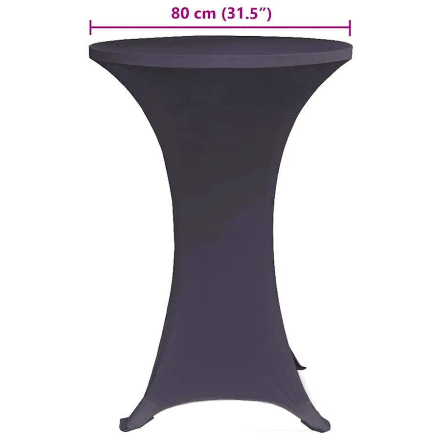 Housses de table extensible 4 pcs 80 cm Anthracite - 6