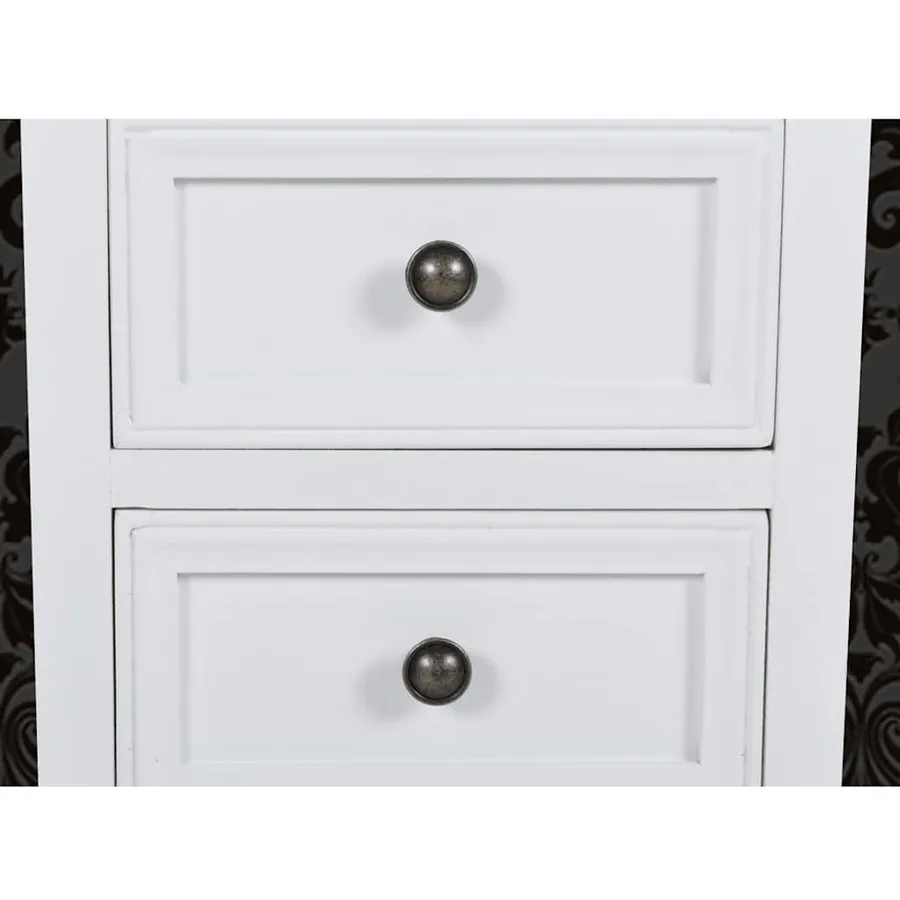 Tables de chevet 4 pcs avec 2 tiroirs MDF Blanc - 4
