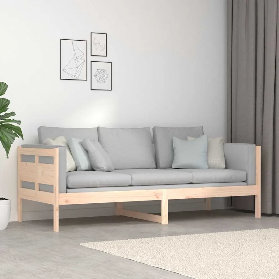 Lit de jour sans matelas bois de pin massif 80x200 cm - 4