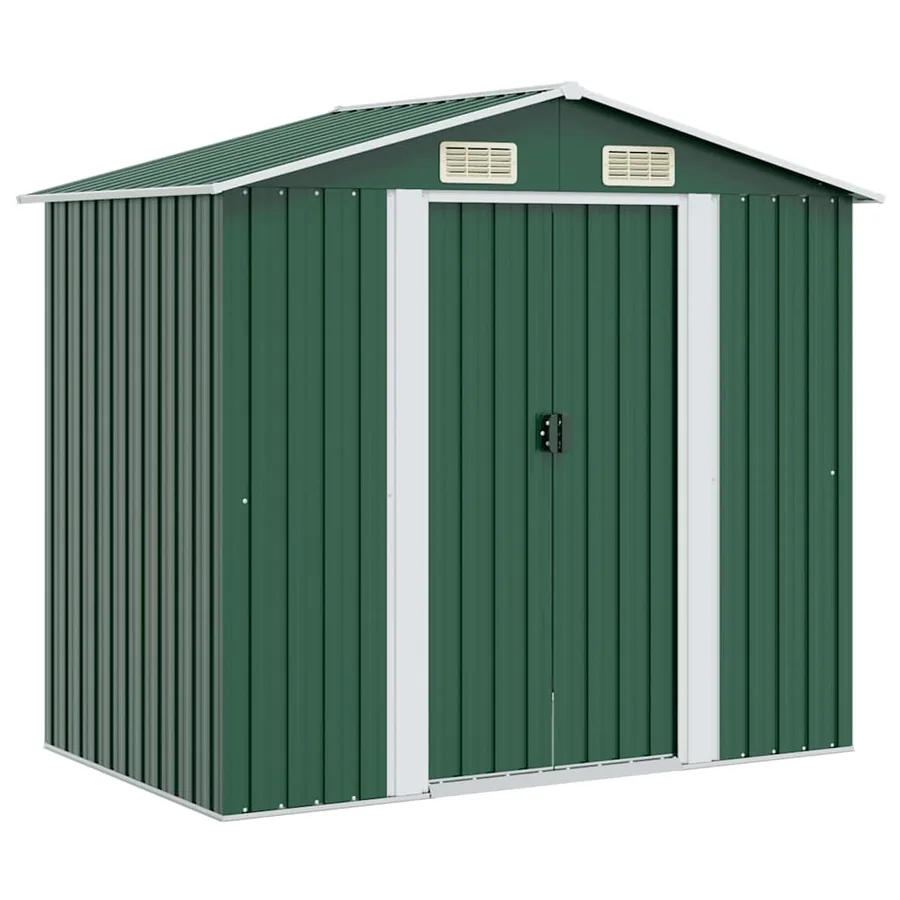 Abri de stockage pour jardin Métal Vert 204 x 132 x 186 cm