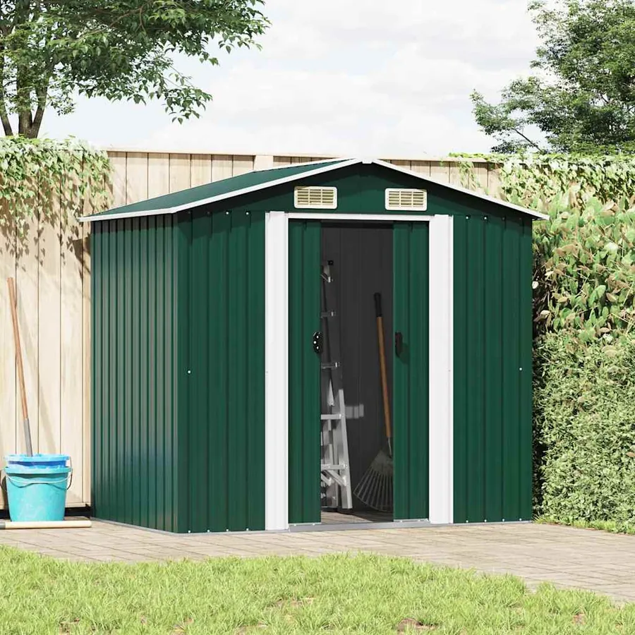 Abri de stockage pour jardin Métal Vert 204 x 132 x 186 cm - 2