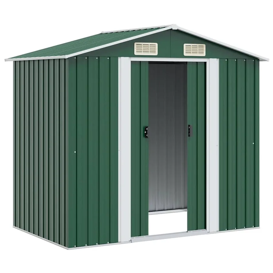 Abri de stockage pour jardin Métal Vert 204 x 132 x 186 cm - 4