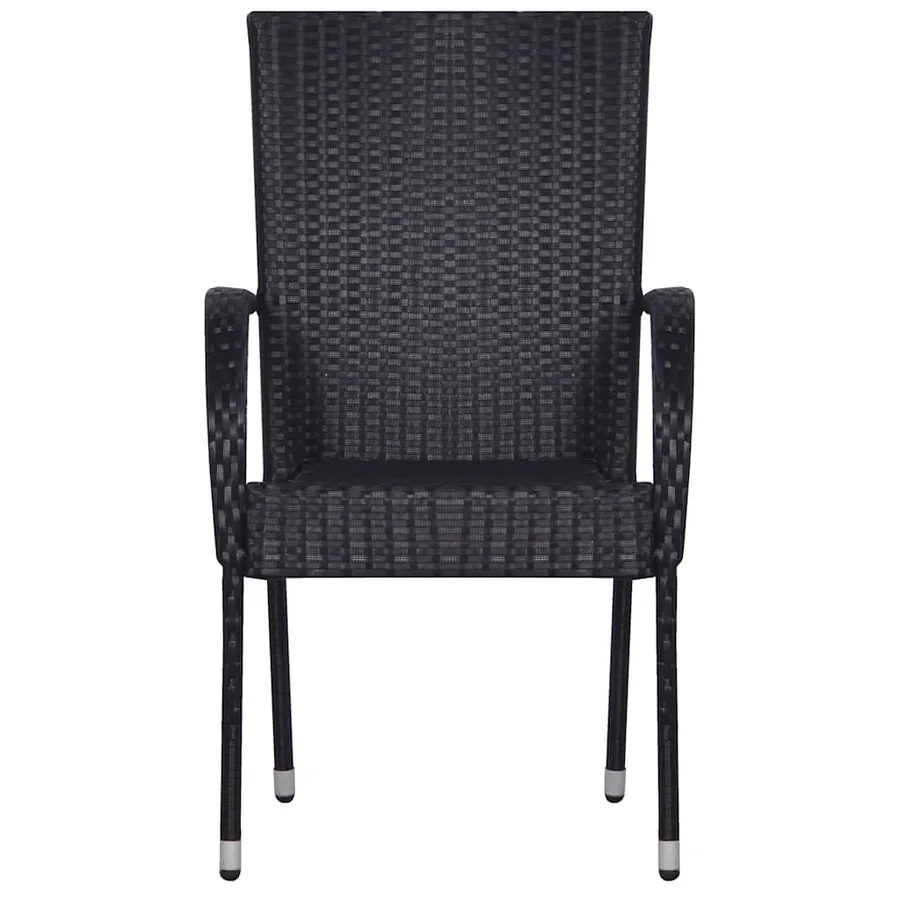 Ensemble à manger de jardin 3 pcs Noir - 7