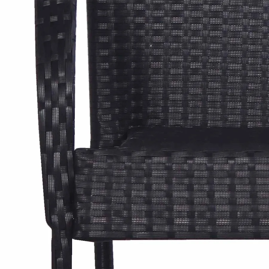 Ensemble à manger de jardin 3 pcs Noir - 8