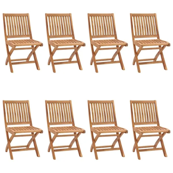 Chaises pliables de jardin lot de 8 Bois de teck solide