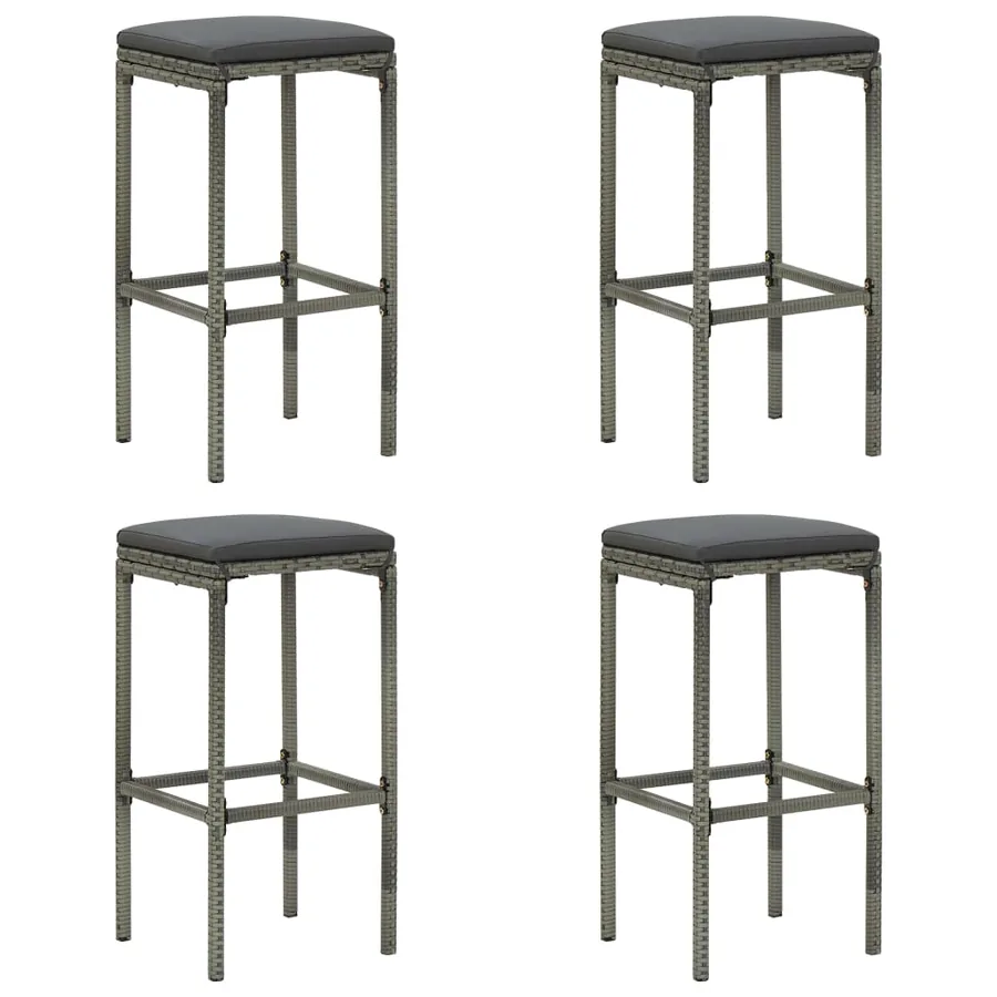 Ensemble de bar de jardin avec coussins 5 pcs Gris - 8