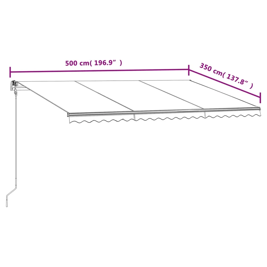 Auvent rétractable automatique 500x350 cm Jaune et blanc - 8