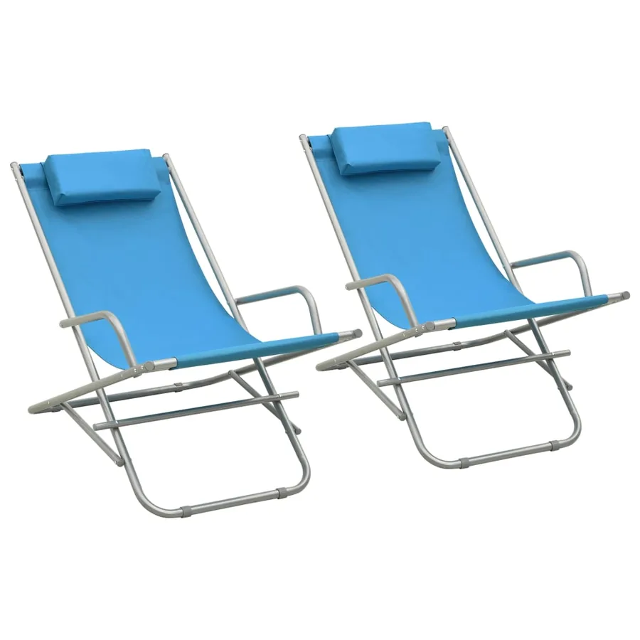 Chaises à bascule lot de 2 Acier Vert - 10