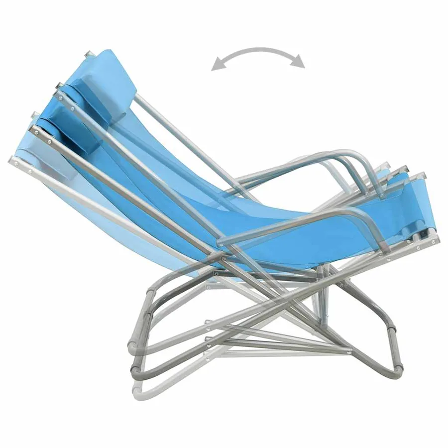 Chaises à bascule lot de 2 Acier Vert - 14