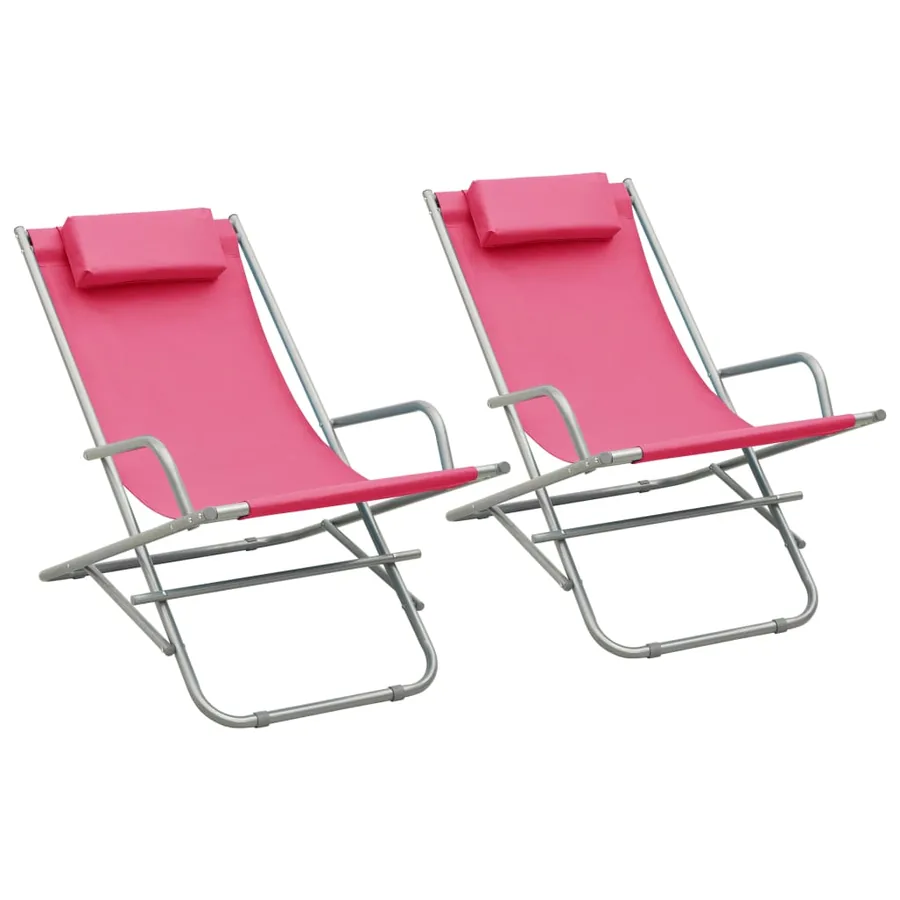 Chaises à bascule lot de 2 Acier Vert - 19