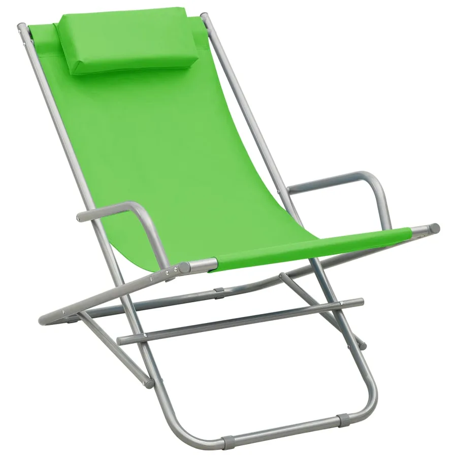 Chaises à bascule lot de 2 Acier Vert - 2