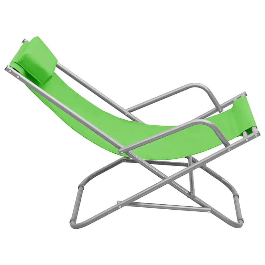 Chaises à bascule lot de 2 Acier Vert - 4
