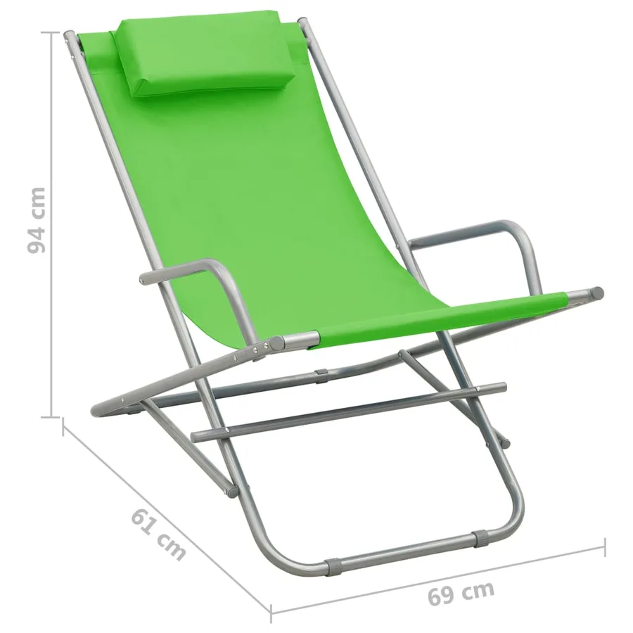 Chaises à bascule lot de 2 Acier Vert - 9
