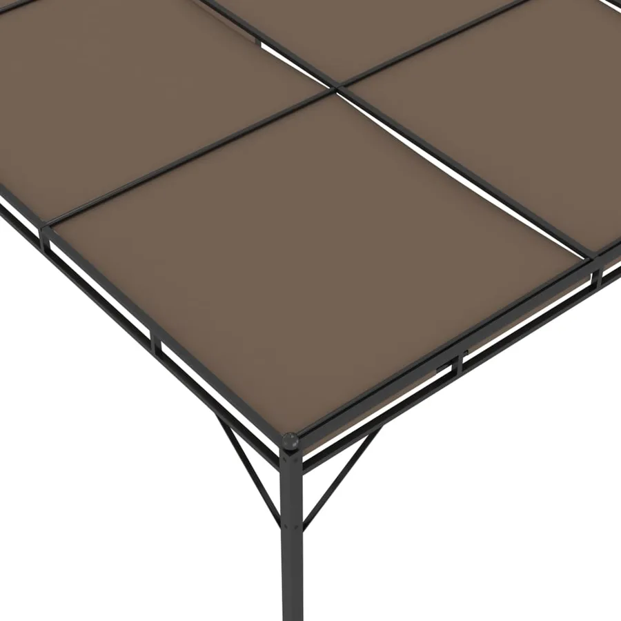 Belvédère de jardin avec rideau latéral 4x3x2,25 m Taupe - 8