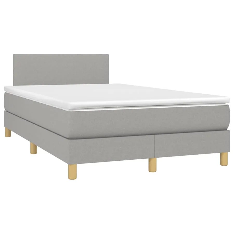 Sommier à lattes de lit matelas LED Gris clair 120x200 cm Tissu - 3