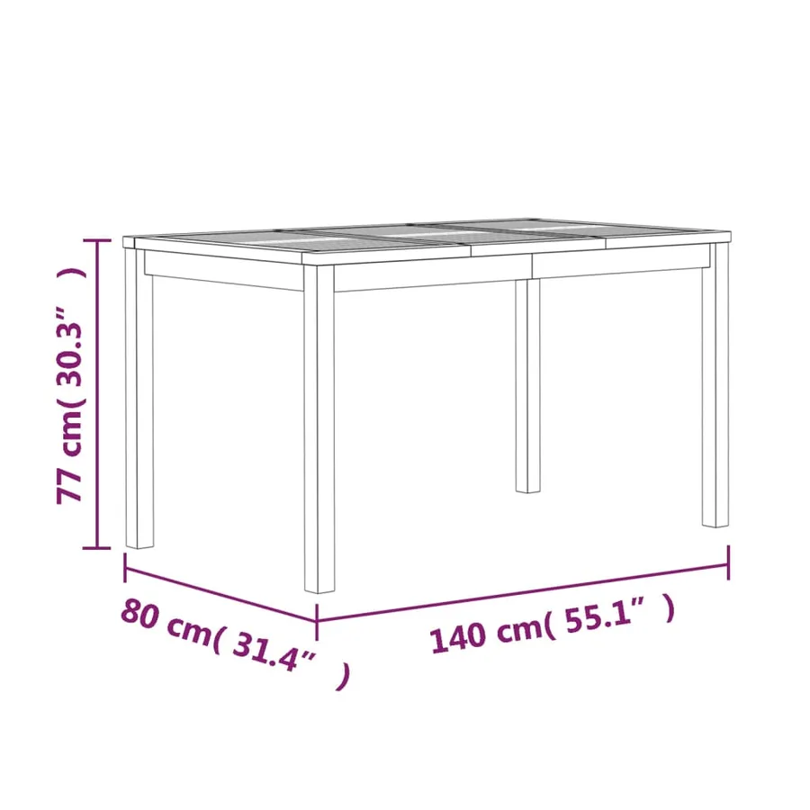 Ensemble à manger de jardin 7 pcs Bois de teck solide - 10