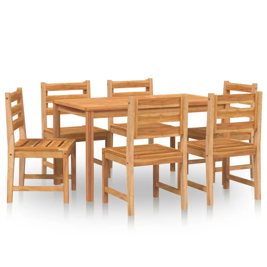 Ensemble à manger de jardin 7 pcs Bois de teck solide - 2
