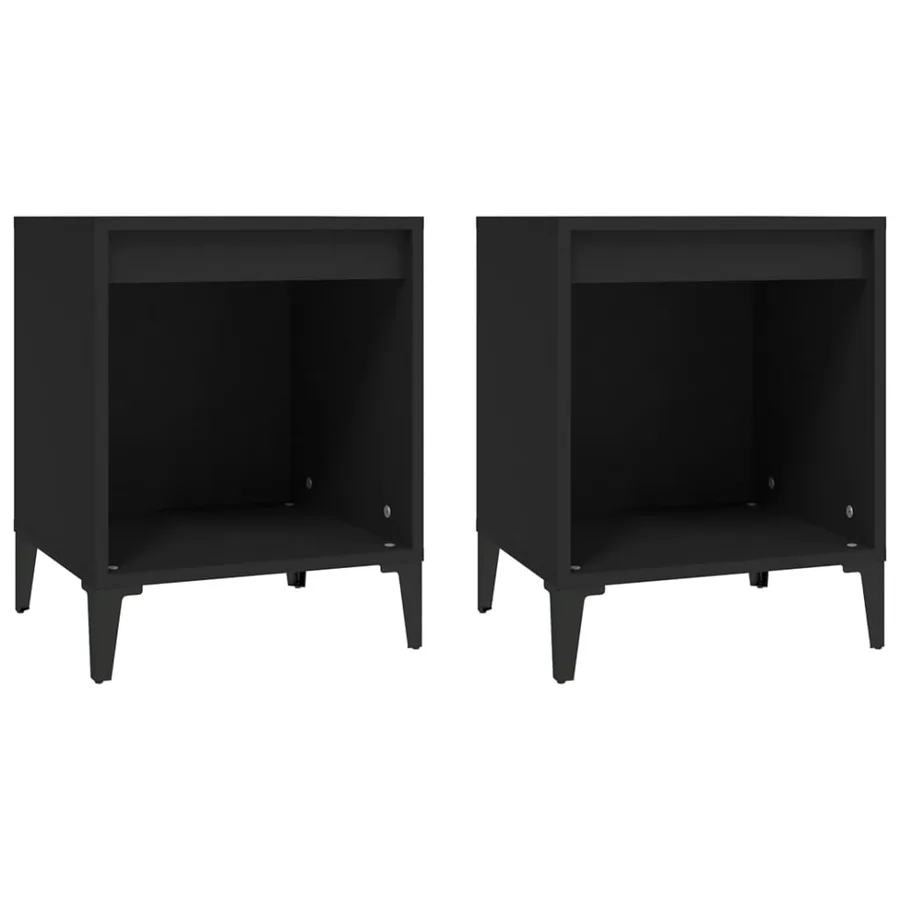 Tables de chevet 2 pcs Noir 40x35x50 cm - 2