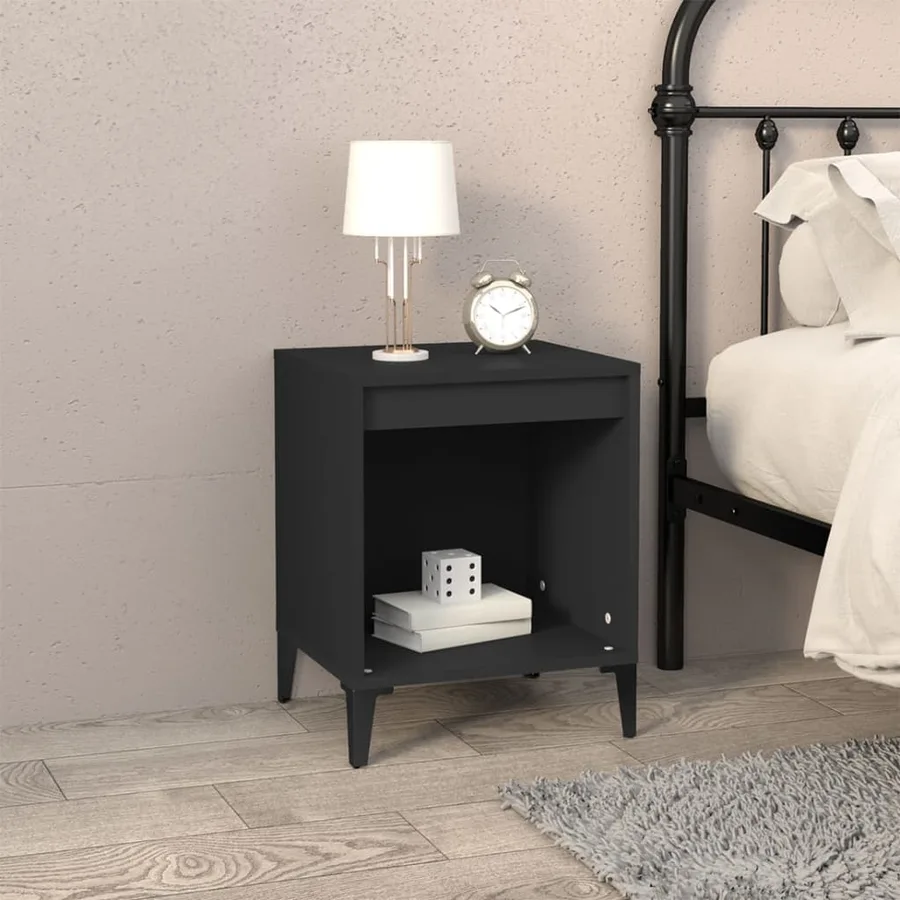 Tables de chevet 2 pcs Noir 40x35x50 cm - 3