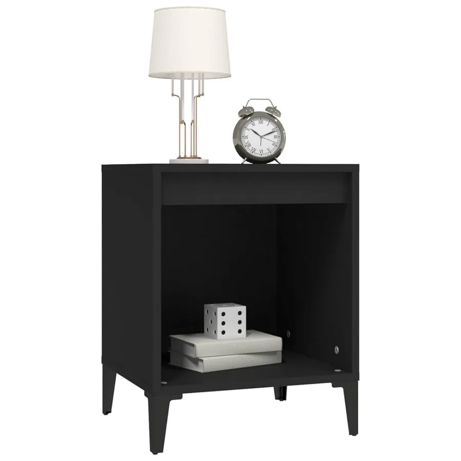 Tables de chevet 2 pcs Noir 40x35x50 cm - 4