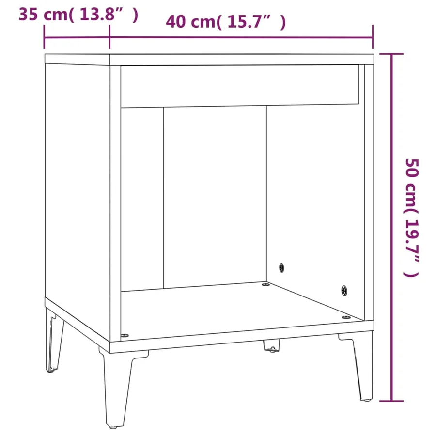 Tables de chevet 2 pcs Noir 40x35x50 cm - 9