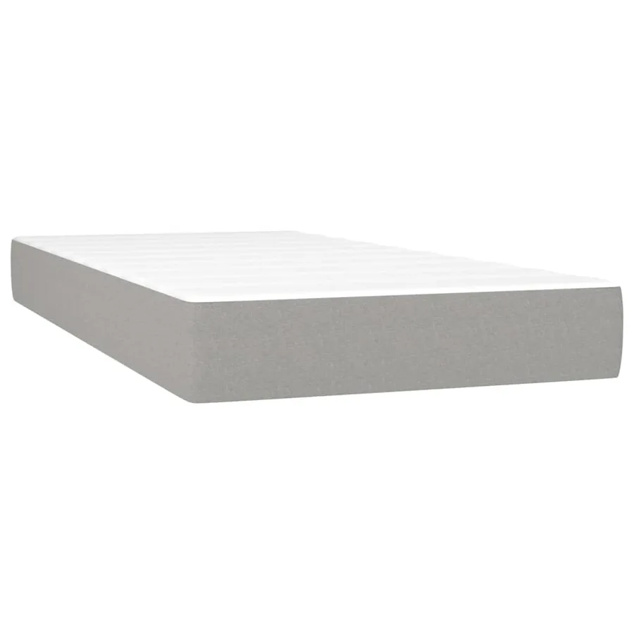 Sommier à lattes de lit avec matelas Gris clair 100x200cm Tissu - 5