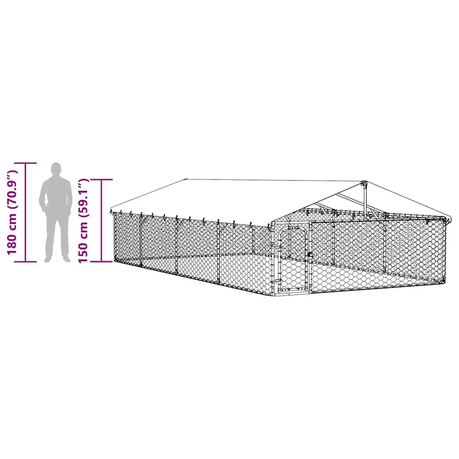 Chenil extérieur avec toit 600x300x150 cm - 14