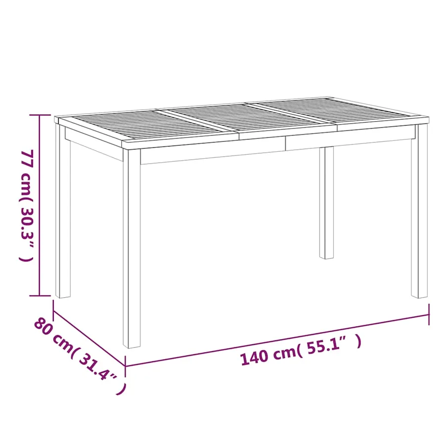 Ensemble à manger de jardin 3 pcs Bois de teck massif - 11