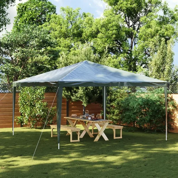 Tente de réception professionnelle 4x4 m Vert 90 g/m²
