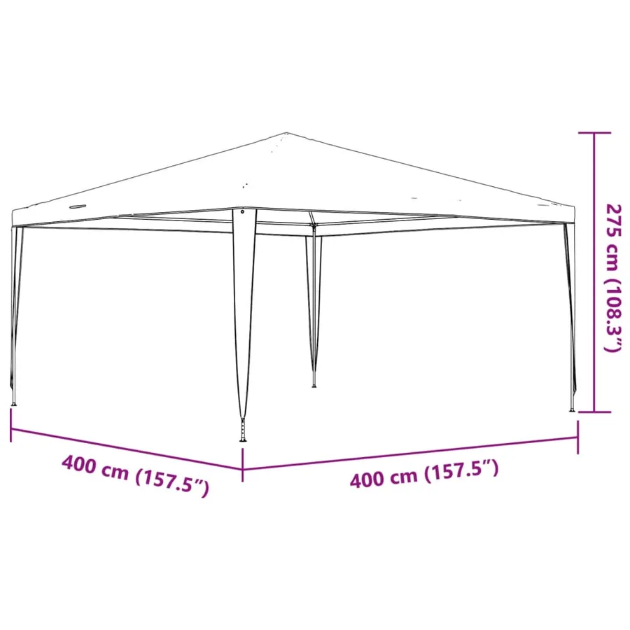 Tente de réception professionnelle 4x4 m Vert 90 g/m² - 8