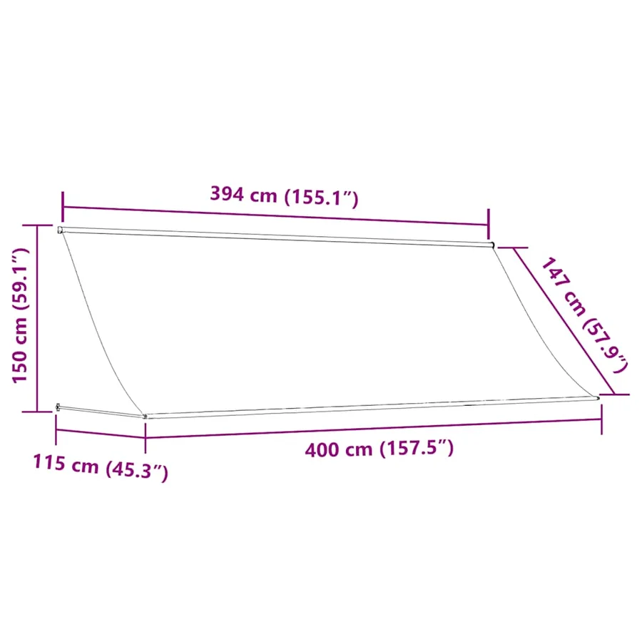 Auvent rétractable 400x150 cm Jaune et blanc - 7