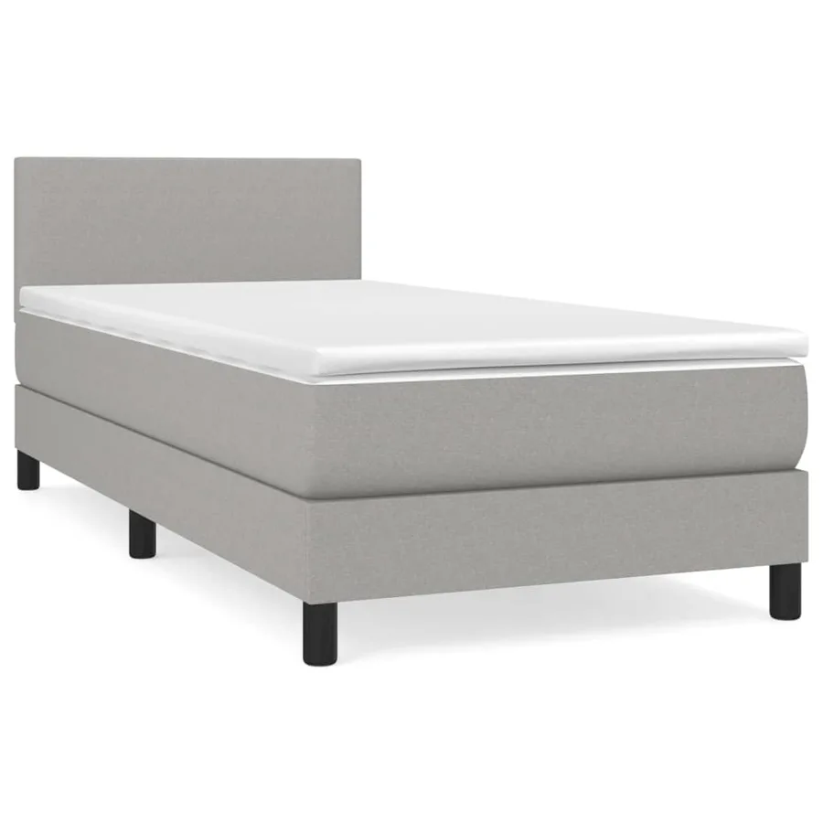 Sommier à lattes de lit avec matelas Gris clair 100x200cm Tissu - 2