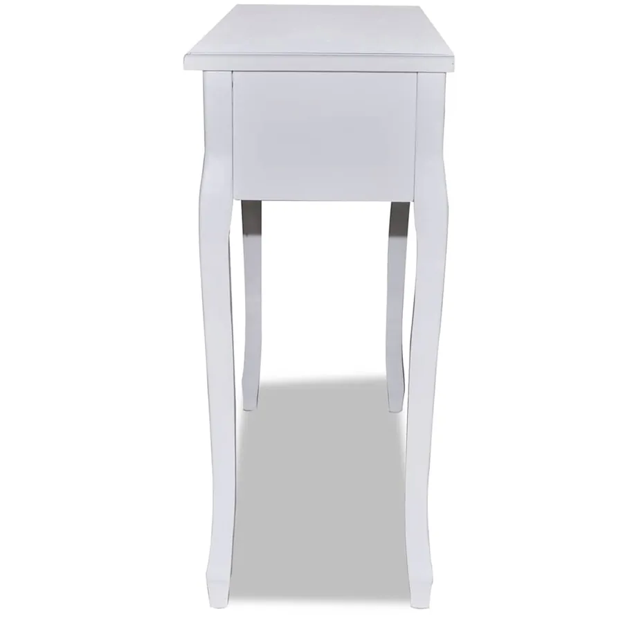 Table de console et coiffeuse avec 3 tiroirs Blanc - 8