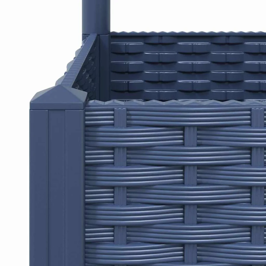 Jardinière avec treillis bleu gris 120x40x136 cm PP - 6