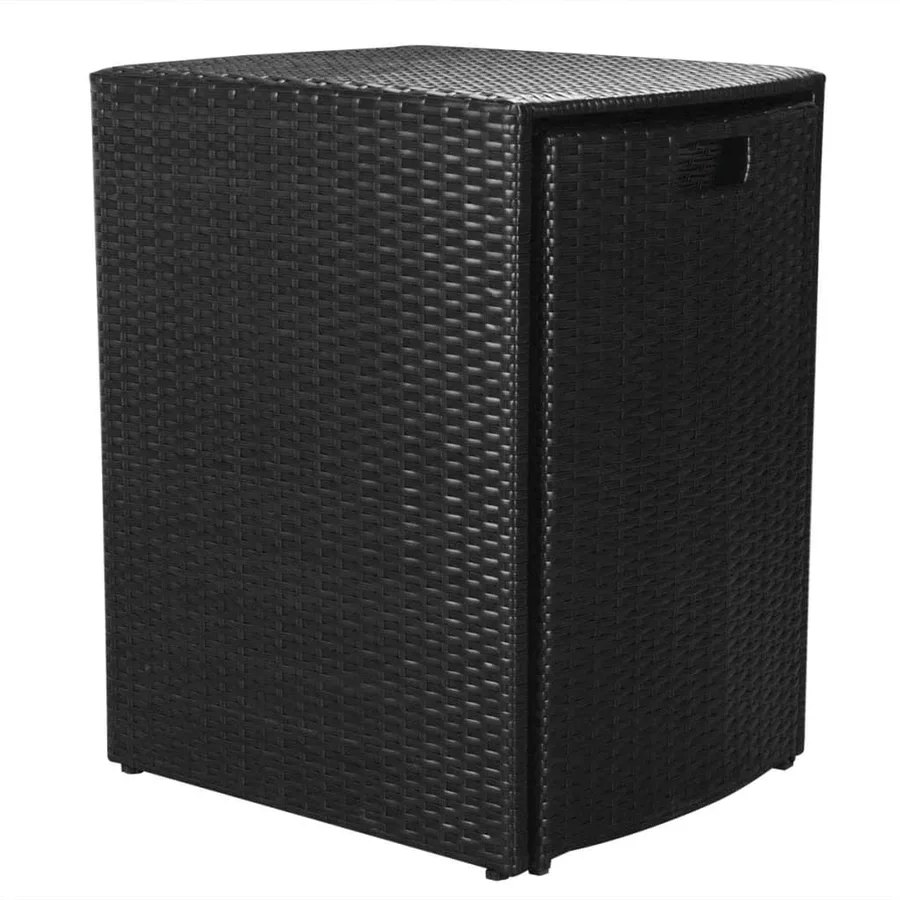 Ensemble de bistro 3 pcs avec coussins résine tressée noir - 4