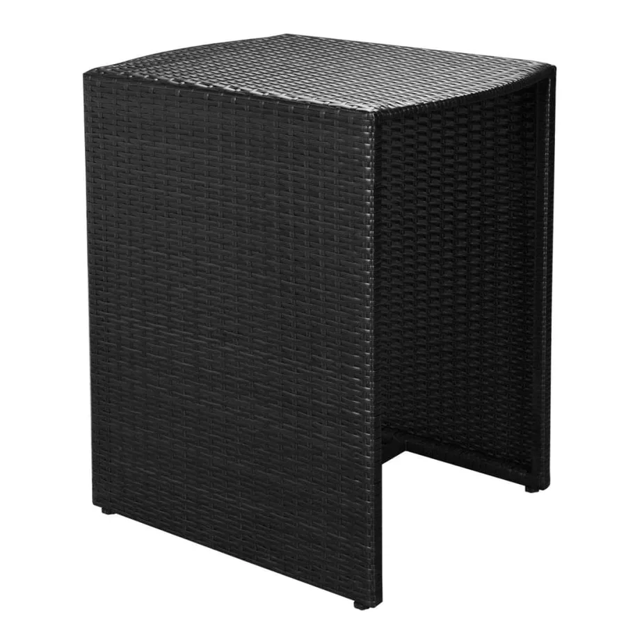 Ensemble de bistro 3 pcs avec coussins résine tressée noir - 5